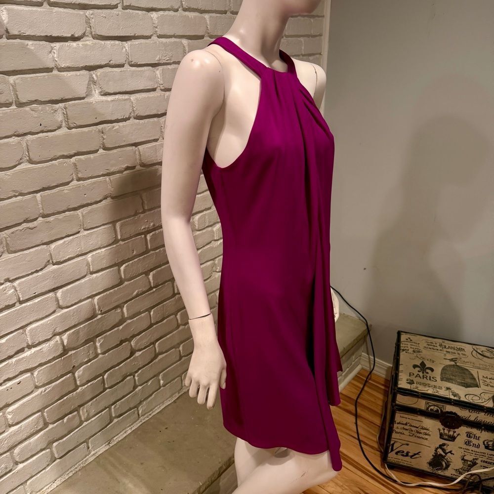 NWT Badgley Mischka Size 4 Fuchsia Pink Halter Cocktail Party Wedding Designer - Picture 4 of 8